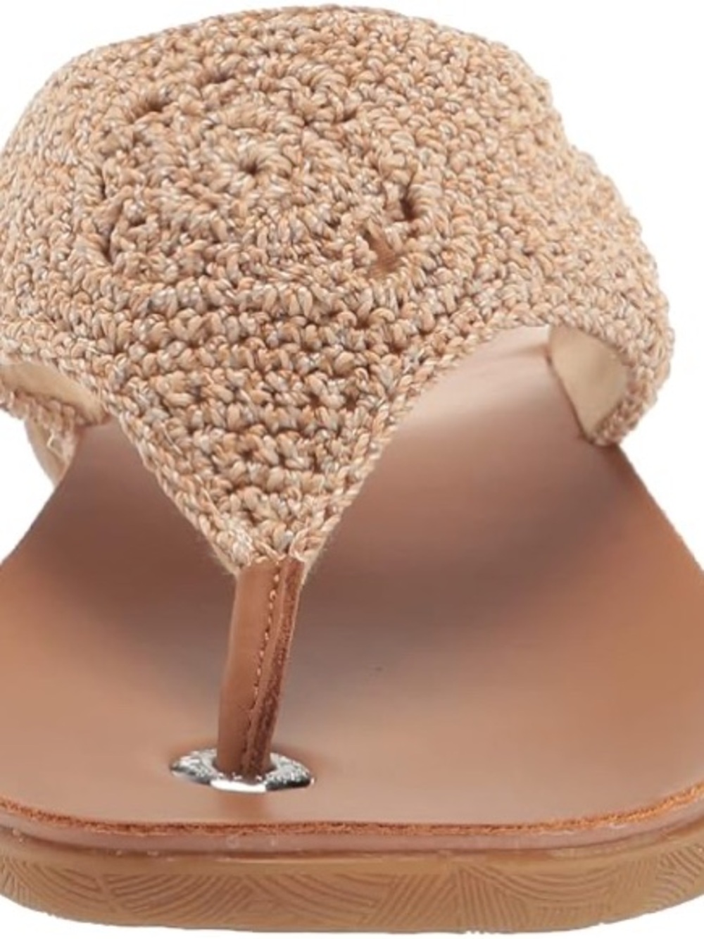 The Sak Beige Crochet Thong Sandals size 7 beach cottagecore earthy